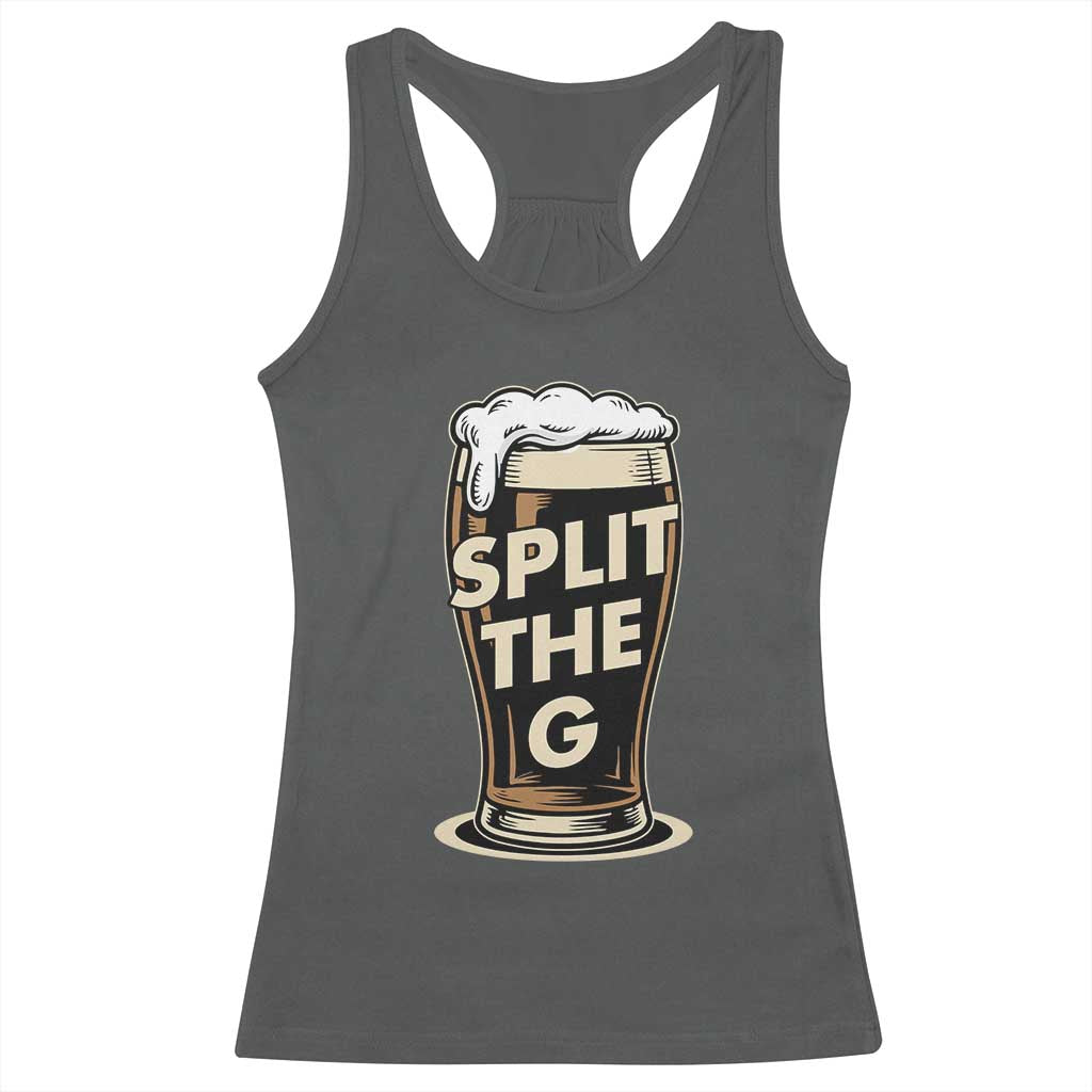 Funny Irish Beer Slit The G Racerback Tank Top Stout Beer Drinking Lover TS11 Dark Heather Print Your Wear