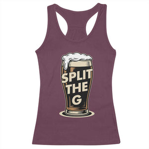 Funny Irish Beer Slit The G Racerback Tank Top Stout Beer Drinking Lover TS11 Maroon Print Your Wear