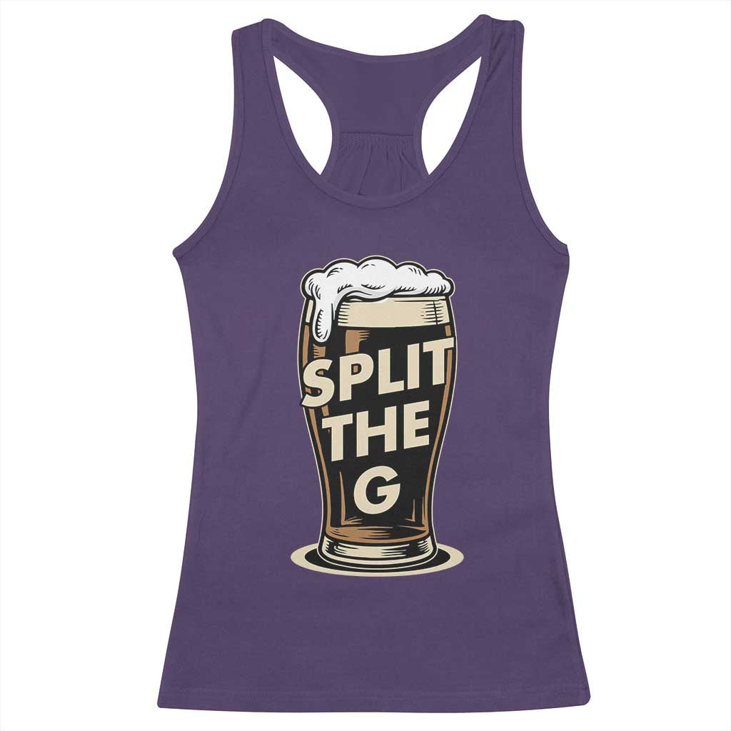 Funny Irish Beer Slit The G Racerback Tank Top Stout Beer Drinking Lover TS11 Purple Print Your Wear