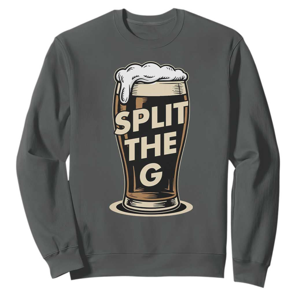Funny Irish Beer Slit The G Sweatshirt Stout Beer Drinking Lover TS11 Dark Heather Print Your Wear