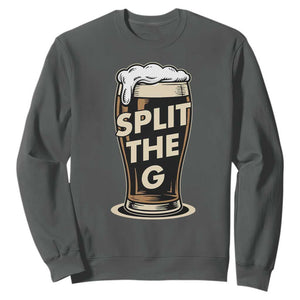 Funny Irish Beer Slit The G Sweatshirt Stout Beer Drinking Lover TS11 Dark Heather Print Your Wear