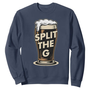 Funny Irish Beer Slit The G Sweatshirt Stout Beer Drinking Lover TS11 Navy Print Your Wear