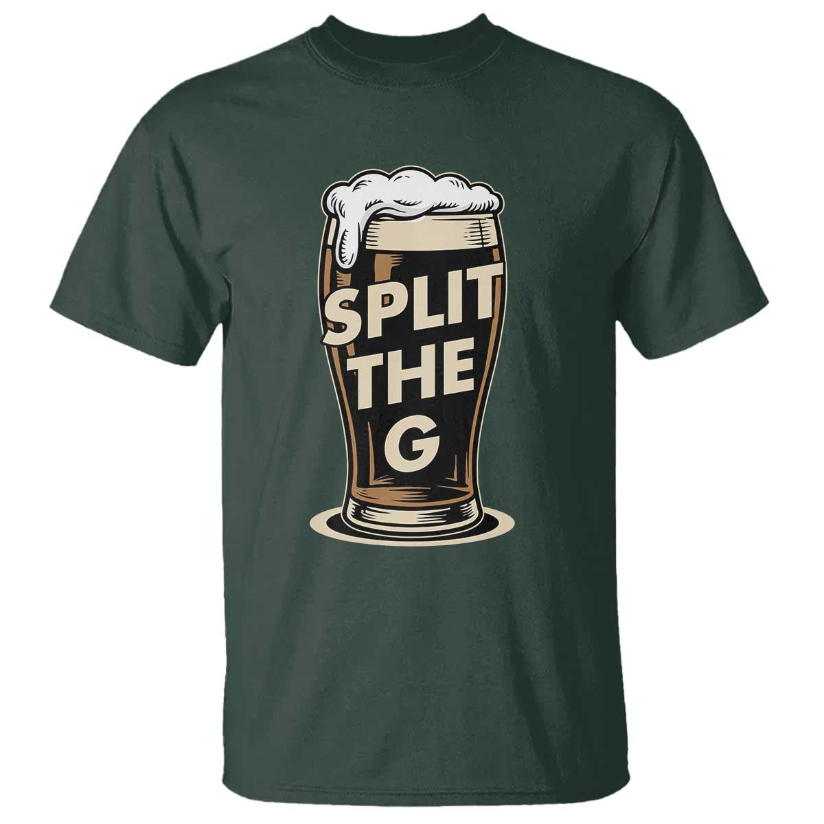 Funny Irish Beer Slit The G T Shirt Stout Beer Drinking Lover TS11 Dark Forest Green Print Your Wear