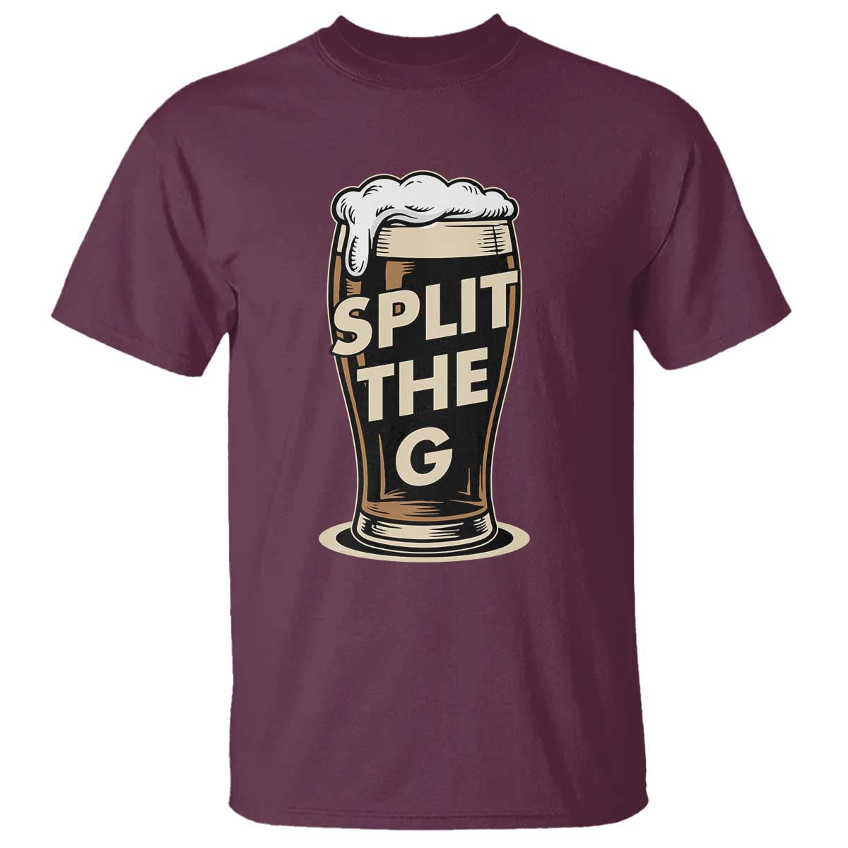 Funny Irish Beer Slit The G T Shirt Stout Beer Drinking Lover TS11 Maroon Print Your Wear
