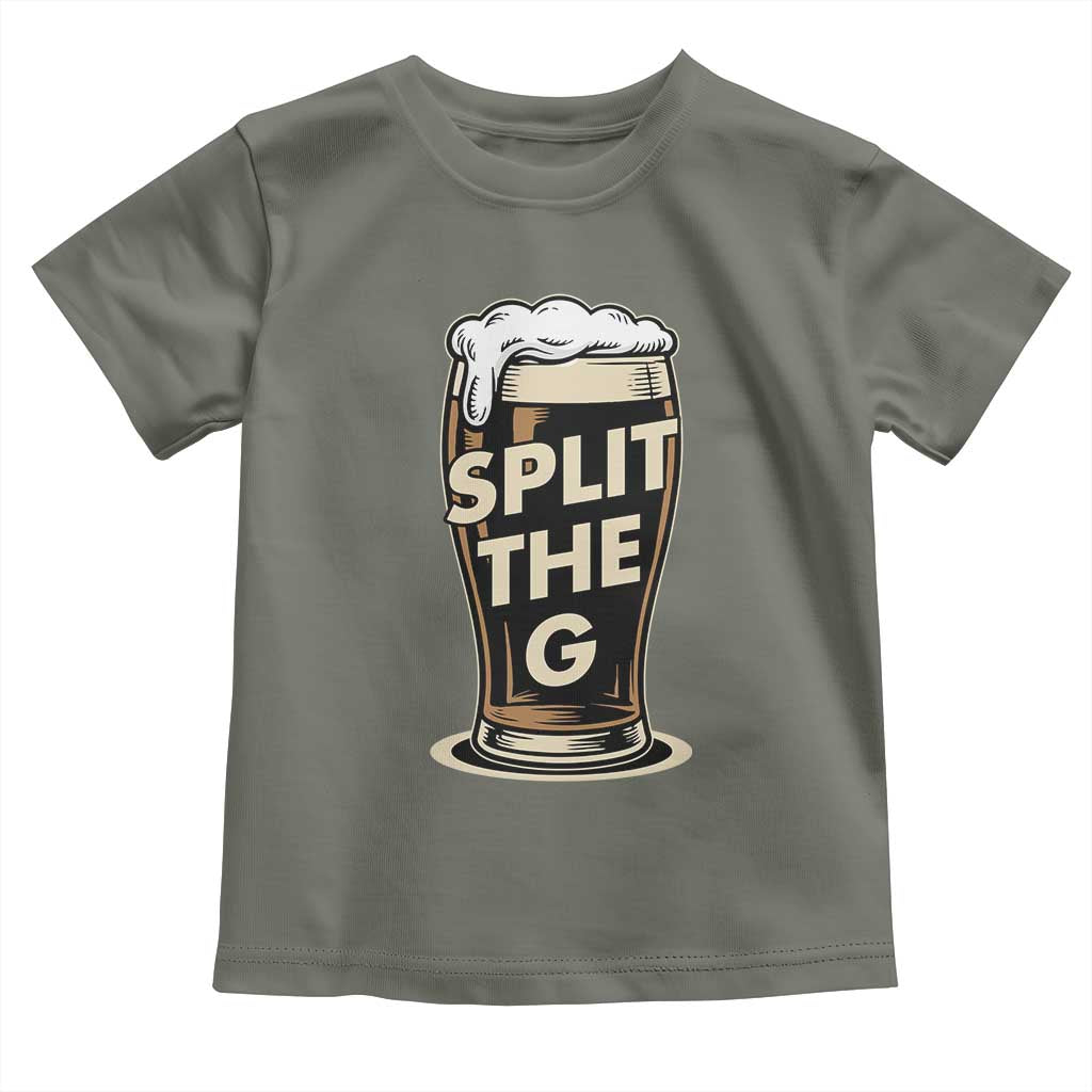 Funny Irish Beer Slit The G Toddler T Shirt Stout Beer Drinking Lover TS11 Military Green Print Your Wear
