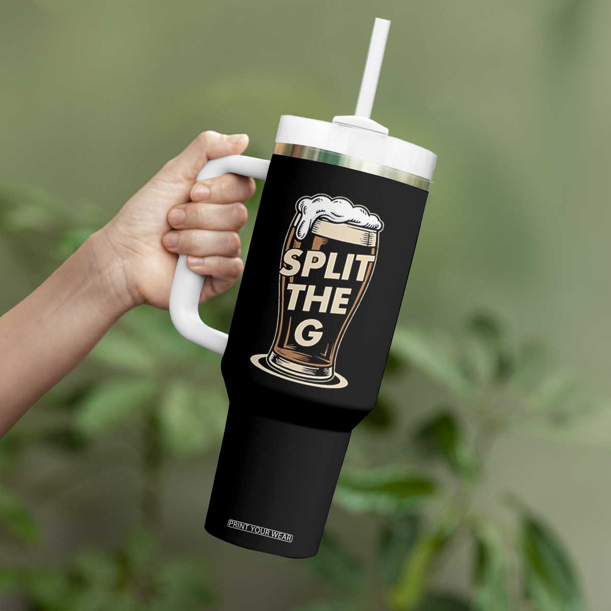 Funny Irish Beer Slit The G Tumbler With Handle Stout Beer Drinking Lover TS11 Print Your Wear