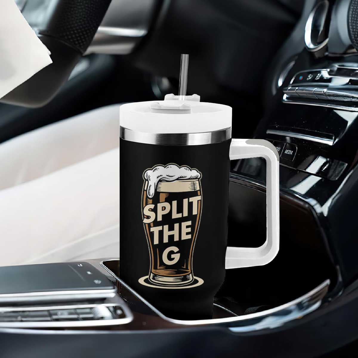 Funny Irish Beer Slit The G Tumbler With Handle Stout Beer Drinking Lover TS11 Print Your Wear
