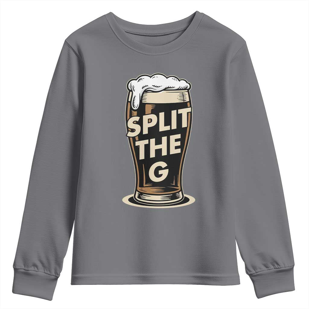 Funny Irish Beer Slit The G Youth Sweatshirt Stout Beer Drinking Lover TS11 Charcoal Print Your Wear