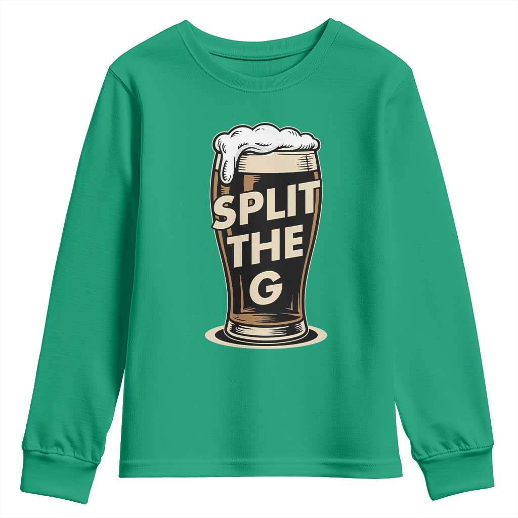 Funny Irish Beer Slit The G Youth Sweatshirt Stout Beer Drinking Lover TS11 Irish Green Print Your Wear