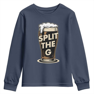 Funny Irish Beer Slit The G Youth Sweatshirt Stout Beer Drinking Lover TS11 Navy Print Your Wear
