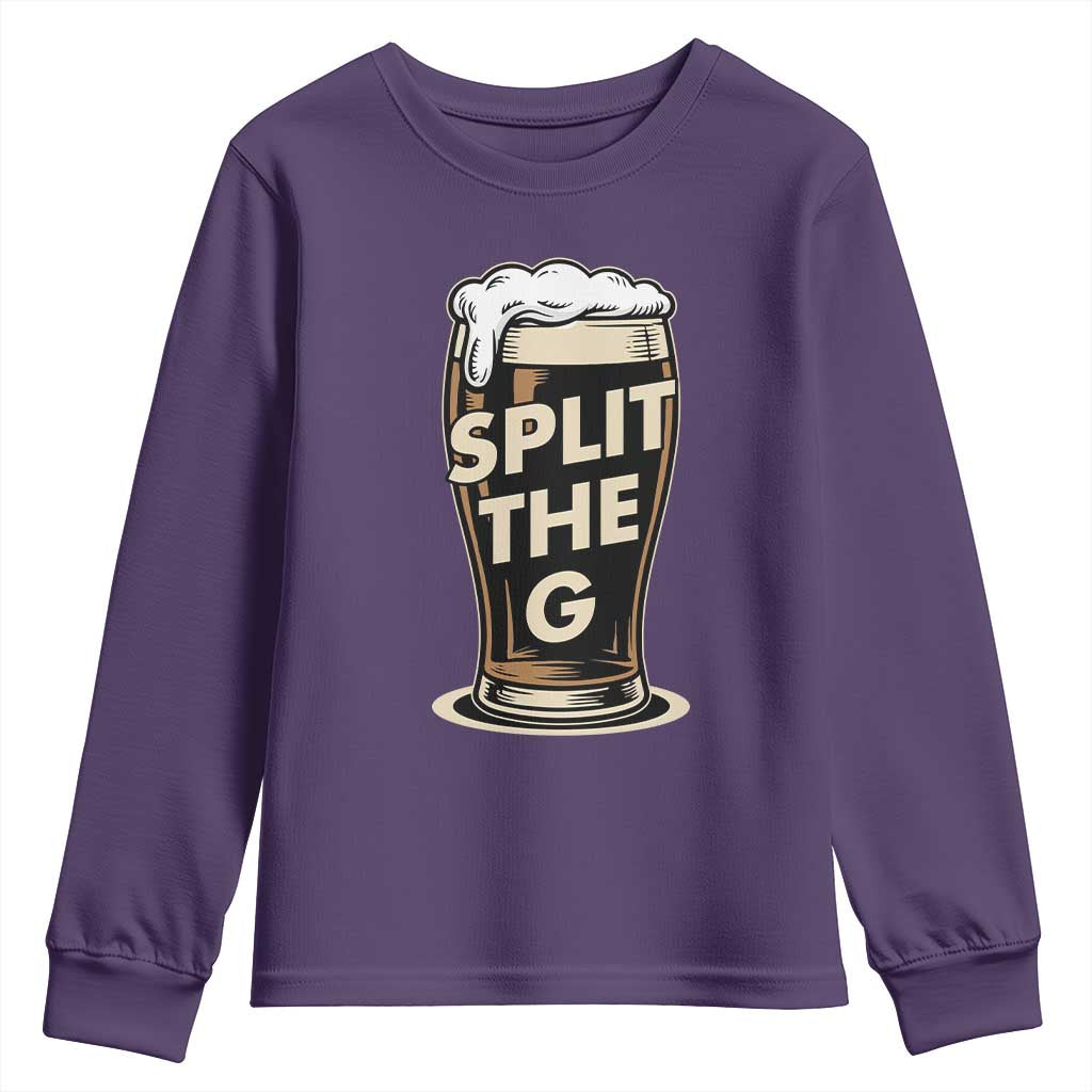 Funny Irish Beer Slit The G Youth Sweatshirt Stout Beer Drinking Lover TS11 Purple Print Your Wear