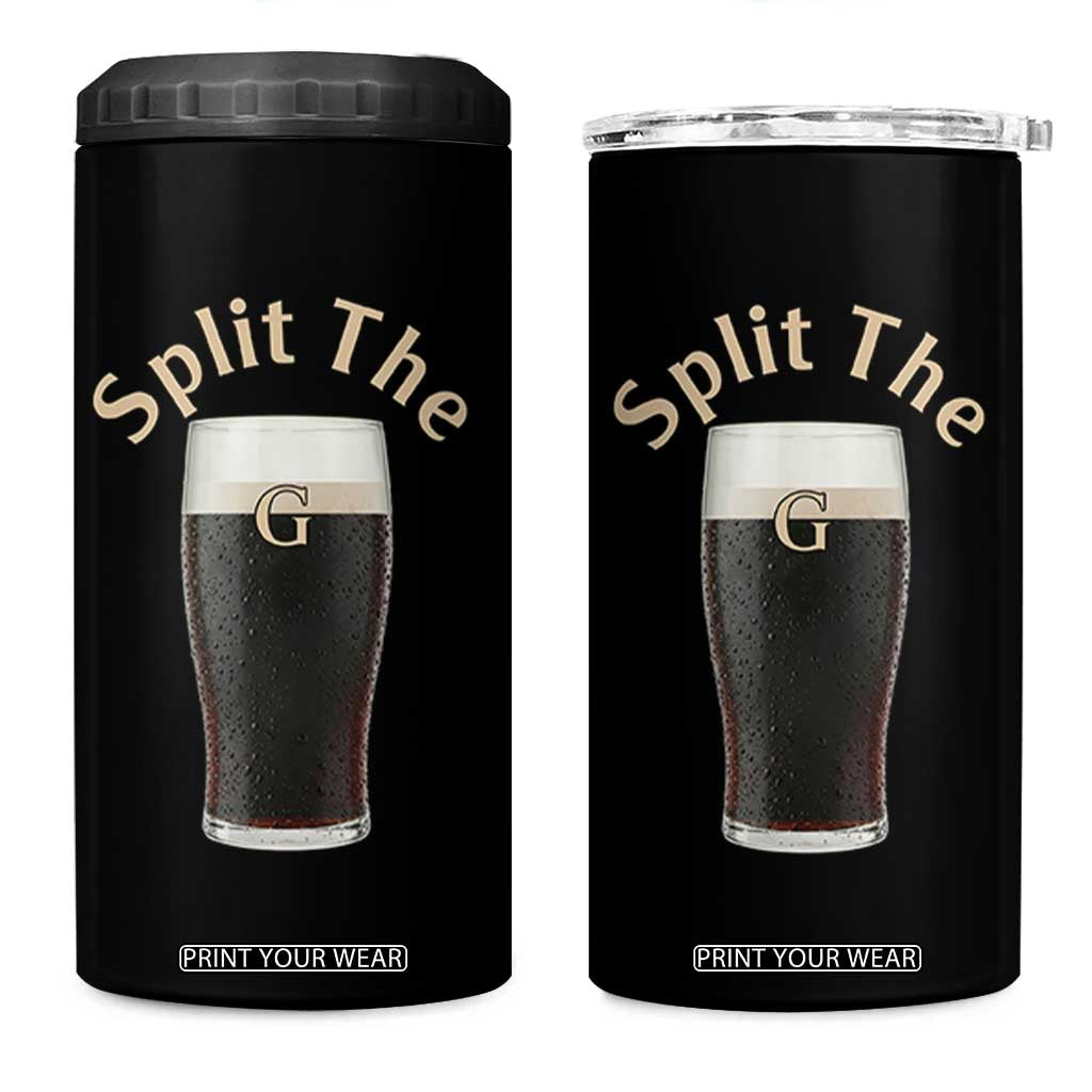 Funny Irish Beer Split The G 4 in 1 Can Cooler Tumbler St Patricks Day Stout Beer Drinking Day TS11 One Size: 16 oz Black Print Your Wear