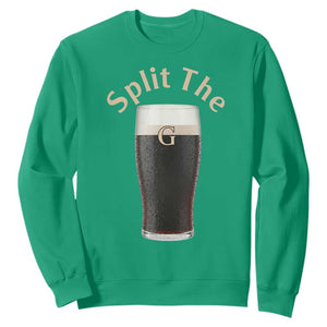Funny Irish Beer Split The G Sweatshirt St Patricks Day Stout Beer Drinking Day TS11 Irish Green Print Your Wear