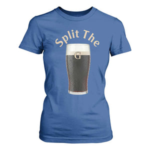 Funny Irish Beer Split The G T Shirt For Women St Patricks Day Stout Beer Drinking Day TS11 Royal Blue Print Your Wear