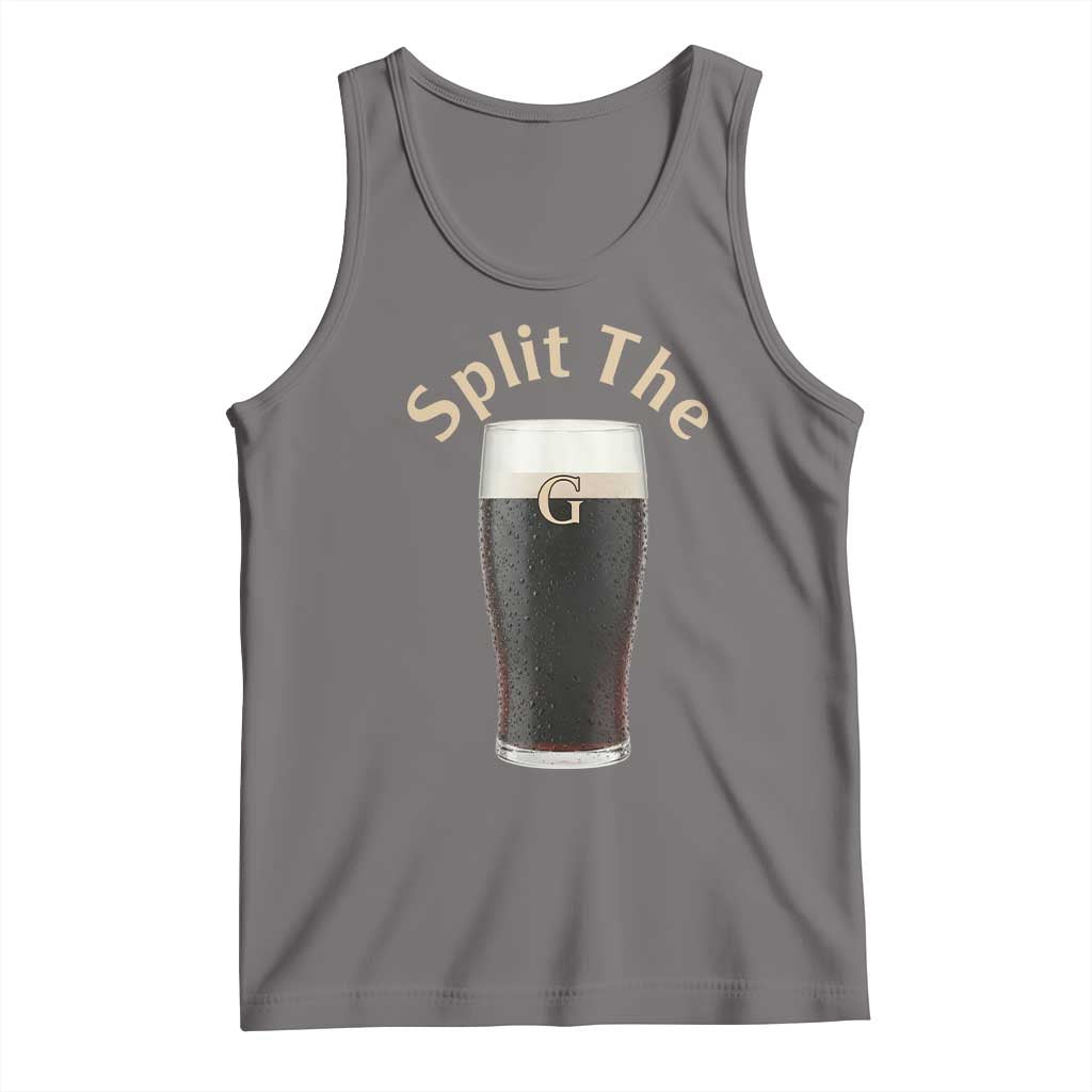 Funny Irish Beer Split The G Tank Top St Patricks Day Stout Beer Drinking Day TS11 Deep Heather Print Your Wear