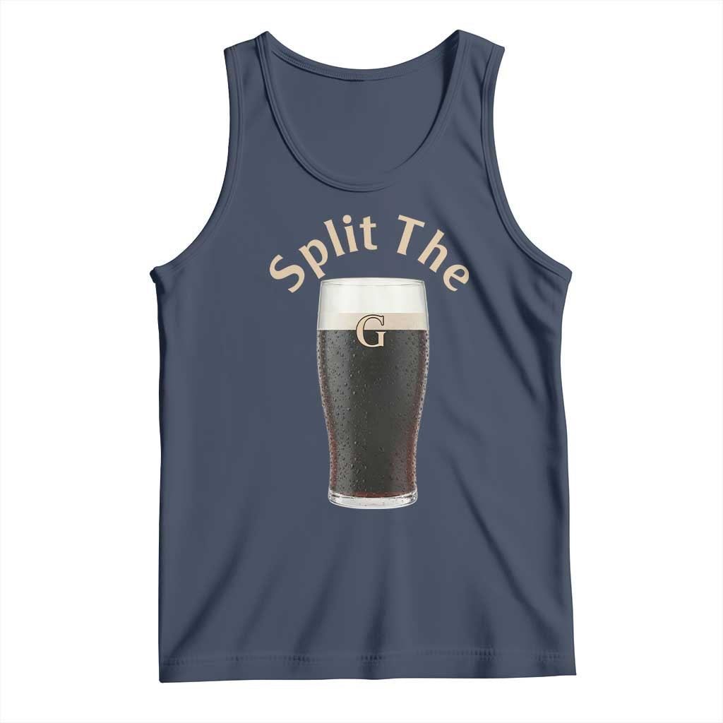 Funny Irish Beer Split The G Tank Top St Patricks Day Stout Beer Drinking Day TS11 Navy Print Your Wear