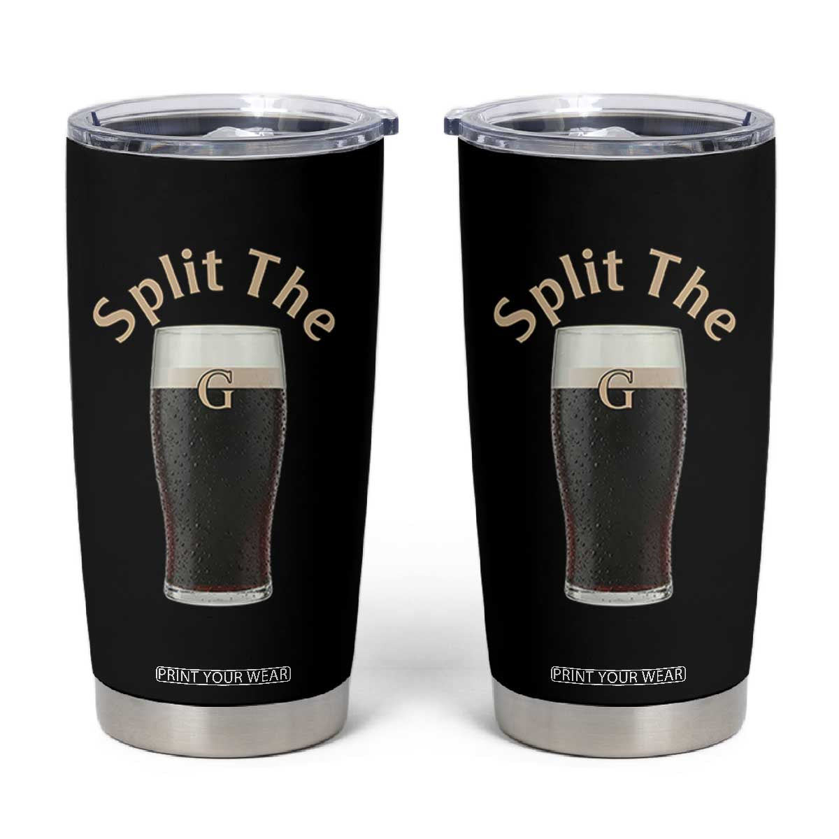 Funny Irish Beer Split The G Tumbler Cup St Patricks Day Stout Beer Drinking Day TS11 Black Print Your Wear