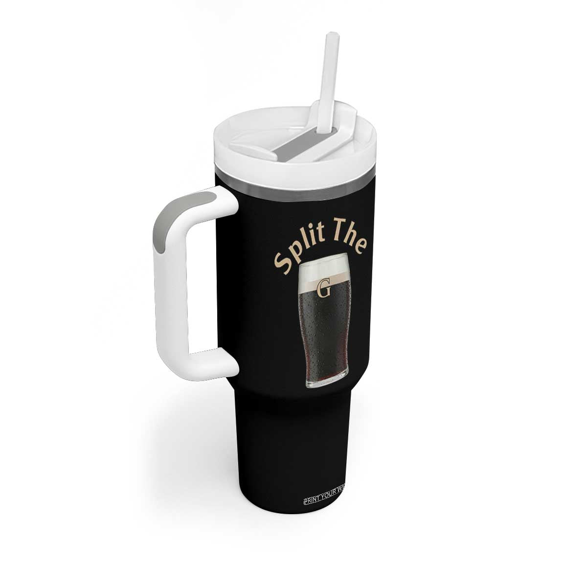 Funny Irish Beer Split The G Tumbler With Handle St Patricks Day Stout Beer Drinking Day TS11 Print Your Wear