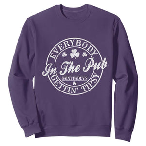 Everybody In The Pub Gettin Tipsy Sweatshirt Funny St Patricks Day Beer Drinking TS11 Purple Print Your Wear