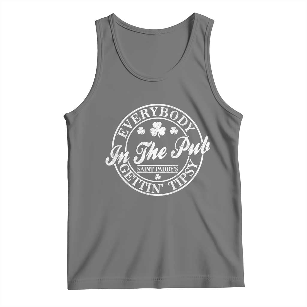 Everybody In The Pub Gettin Tipsy Tank Top Funny St Patricks Day Beer Drinking TS11 Black Heather Print Your Wear
