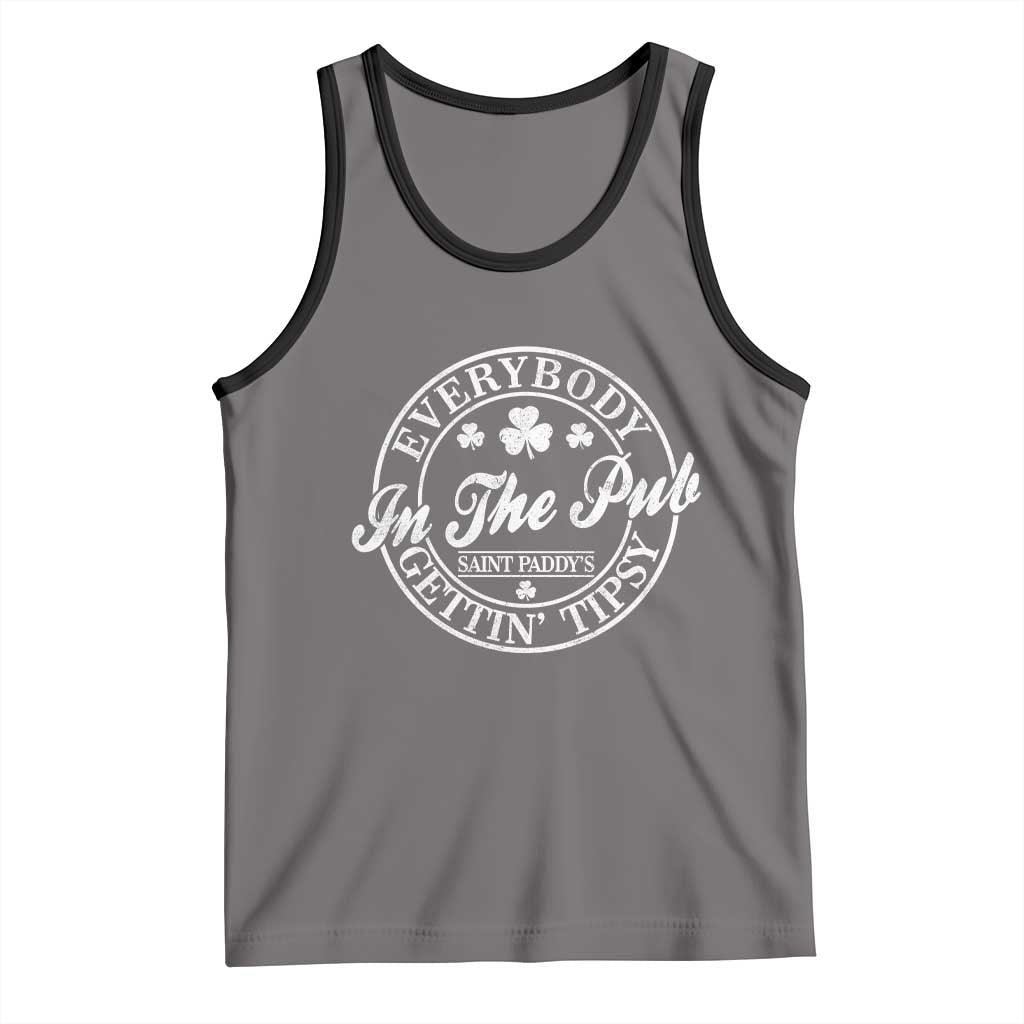 Everybody In The Pub Gettin Tipsy Tank Top Funny St Patricks Day Beer Drinking TS11 Deep Heather Black Print Your Wear
