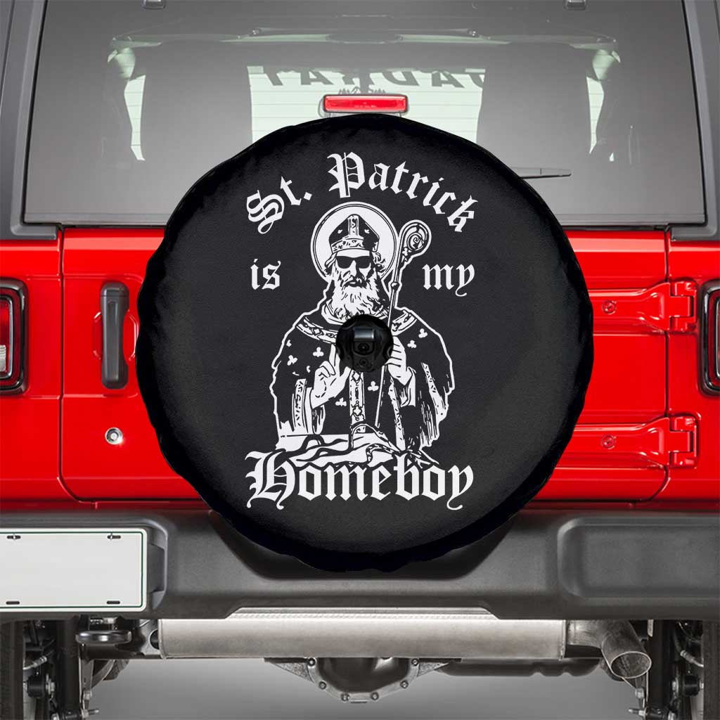 Saint Patrick Is My Homeboy Spare Tire Cover Funny St Patricks Day TS11 Black Print Your Wear