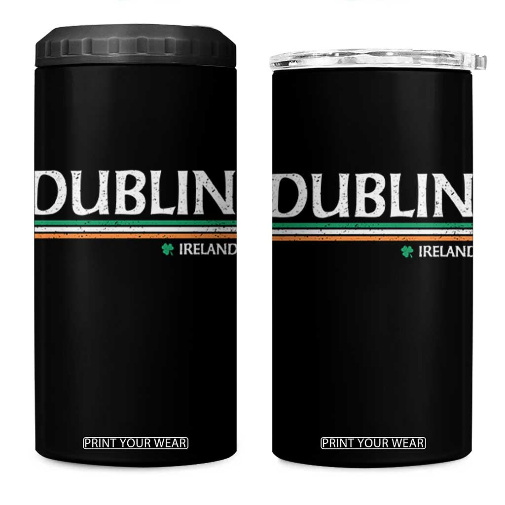 Dublin Ireland 4 in 1 Can Cooler Tumbler Ireland Flag Souvenirs St Patricks Day Shamrock TS11 One Size: 16 oz Black Print Your Wear