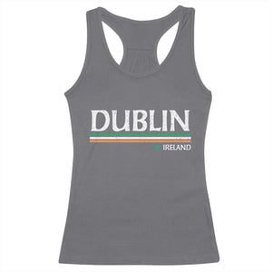 Dublin Ireland Racerback Tank Top Ireland Flag Souvenirs St Patricks Day Shamrock TS11 Charcoal Print Your Wear