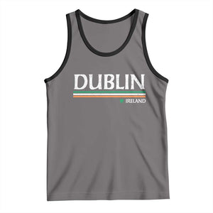 Dublin Ireland Tank Top Ireland Flag Souvenirs St Patricks Day Shamrock TS11 Deep Heather Black Print Your Wear