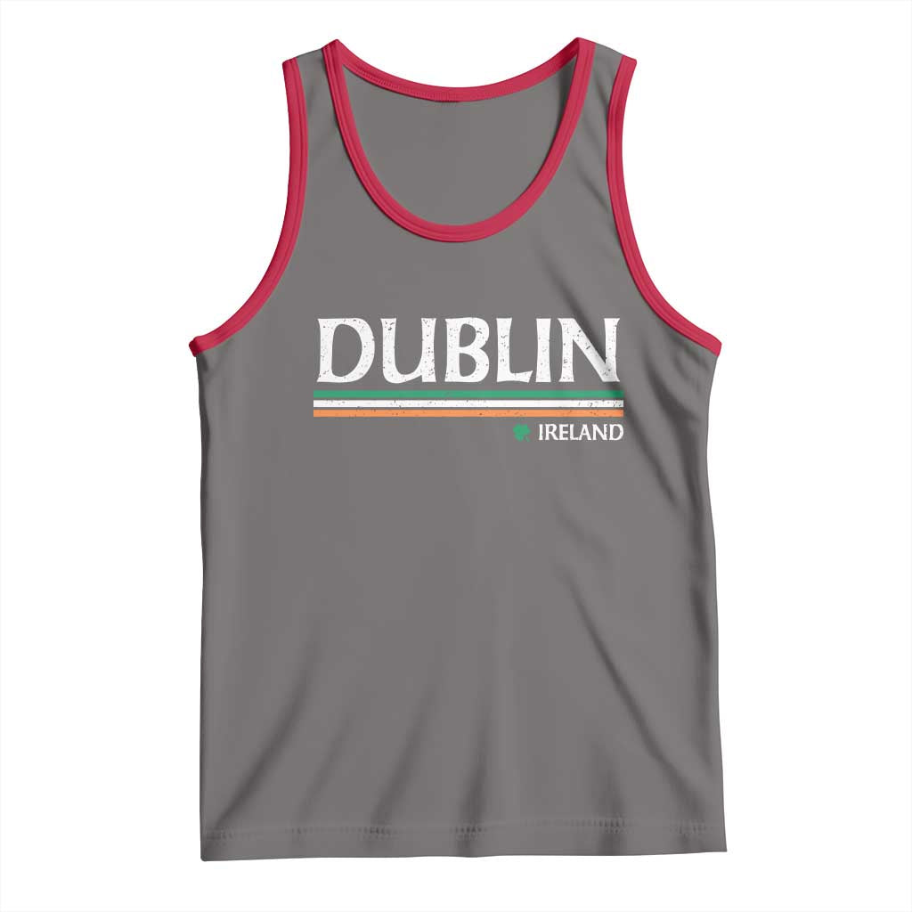 Dublin Ireland Tank Top Ireland Flag Souvenirs St Patricks Day Shamrock TS11 Deep Heather Red Print Your Wear