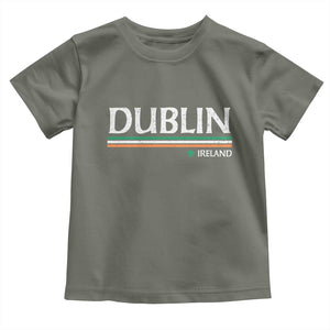 Dublin Ireland Toddler T Shirt Ireland Flag Souvenirs St Patricks Day Shamrock TS11 Military Green Print Your Wear