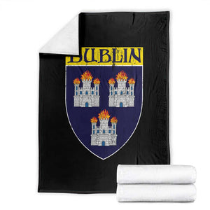 Dublin Ireland Throw Blanket The Coat of Arms of Dublin Three Burning Castles TS11 Black Print Your Wear