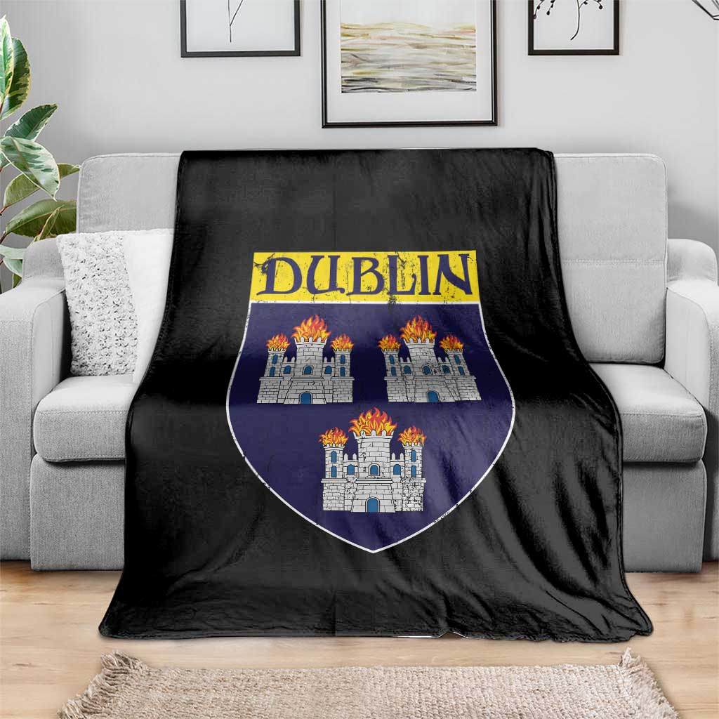 Dublin Ireland Throw Blanket The Coat of Arms of Dublin Three Burning Castles TS11 Print Your Wear