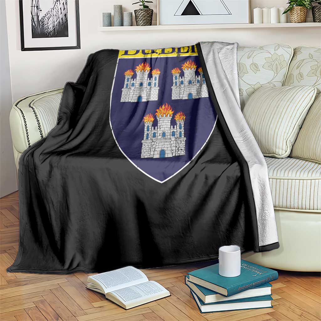 Dublin Ireland Throw Blanket The Coat of Arms of Dublin Three Burning Castles TS11 Print Your Wear