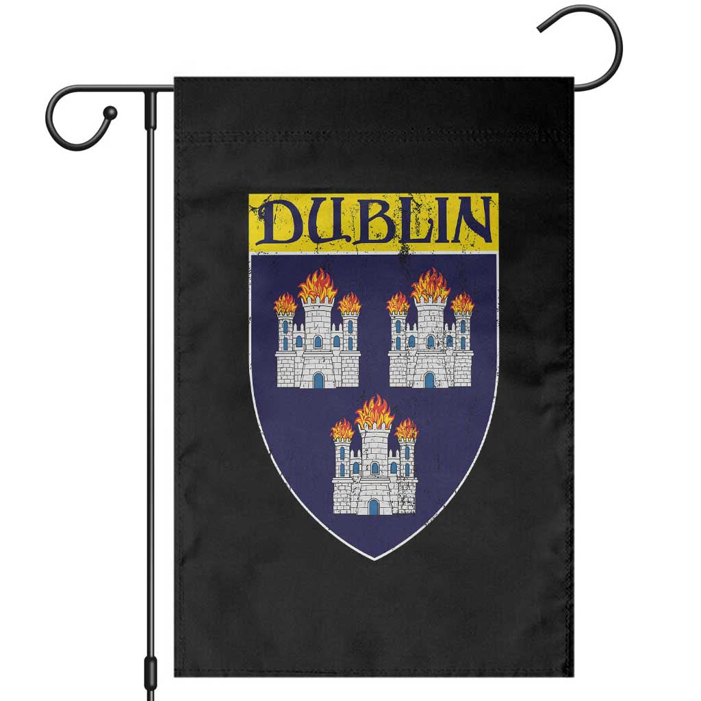 Dublin Ireland Garden Flag The Coat of Arms of Dublin Three Burning Castles TS11 Black Print Your Wear