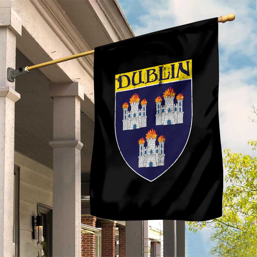 Dublin Ireland Garden Flag The Coat of Arms of Dublin Three Burning Castles TS11 Print Your Wear