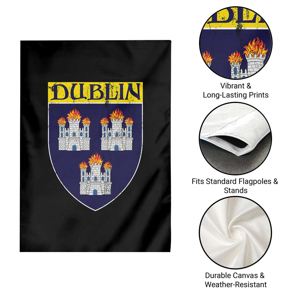 Dublin Ireland Garden Flag The Coat of Arms of Dublin Three Burning Castles TS11 Print Your Wear