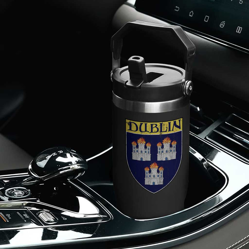Dublin Ireland Flip Straw Tumbler The Coat of Arms of Dublin Three Burning Castles TS11 Print Your Wear