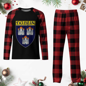 Dublin Ireland Plaid Pajama Set The Coat of Arms of Dublin Three Burning Castles TS11 Buffalo Plaid Print Your Wear