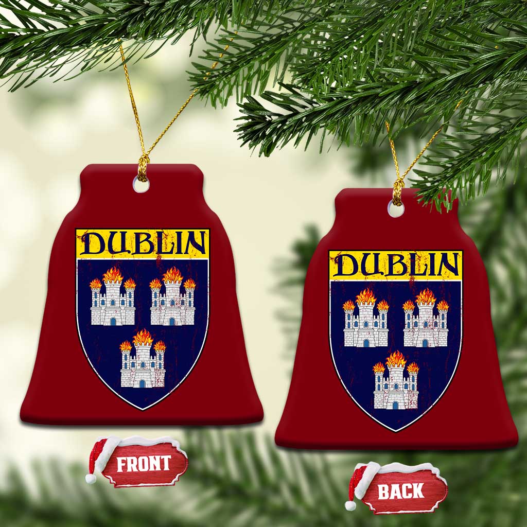 Dublin Ireland Ceramic Ornament The Coat of Arms of Dublin Three Burning Castles TS11 Print Your Wear