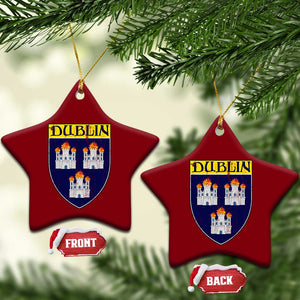 Dublin Ireland Ceramic Ornament The Coat of Arms of Dublin Three Burning Castles TS11 Print Your Wear
