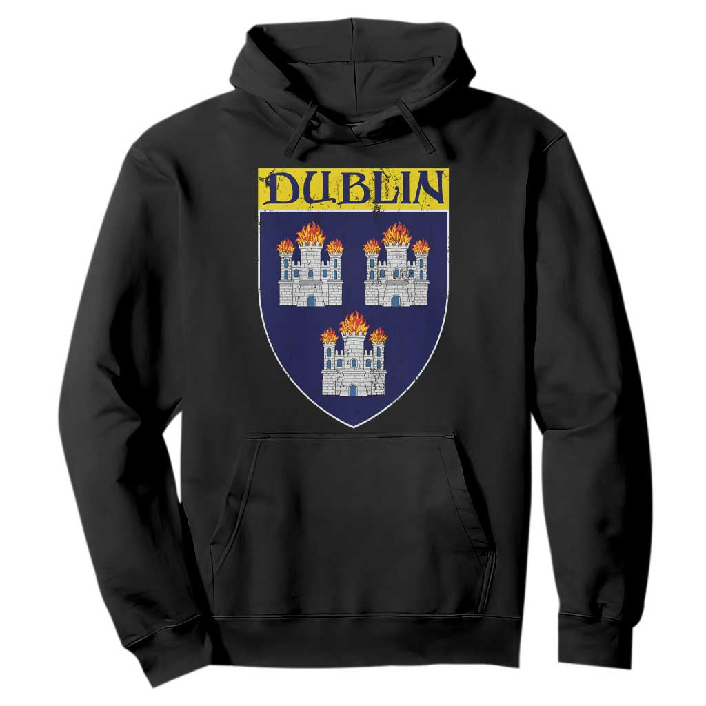Dublin Ireland Hoodie The Coat of Arms of Dublin Three Burning Castles TS11 Black Print Your Wear