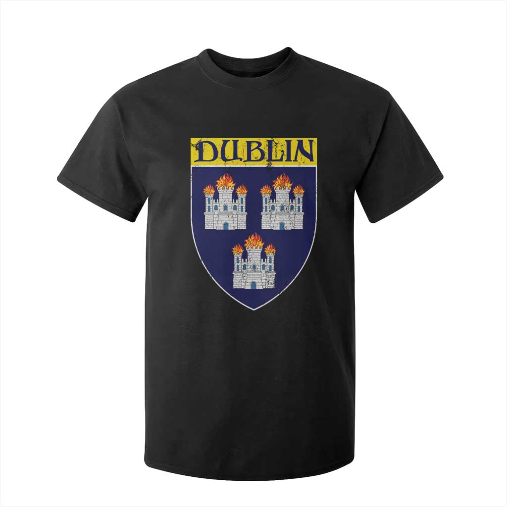 Dublin Ireland T Shirt For Kid The Coat of Arms of Dublin Three Burning Castles TS11 Black Print Your Wear