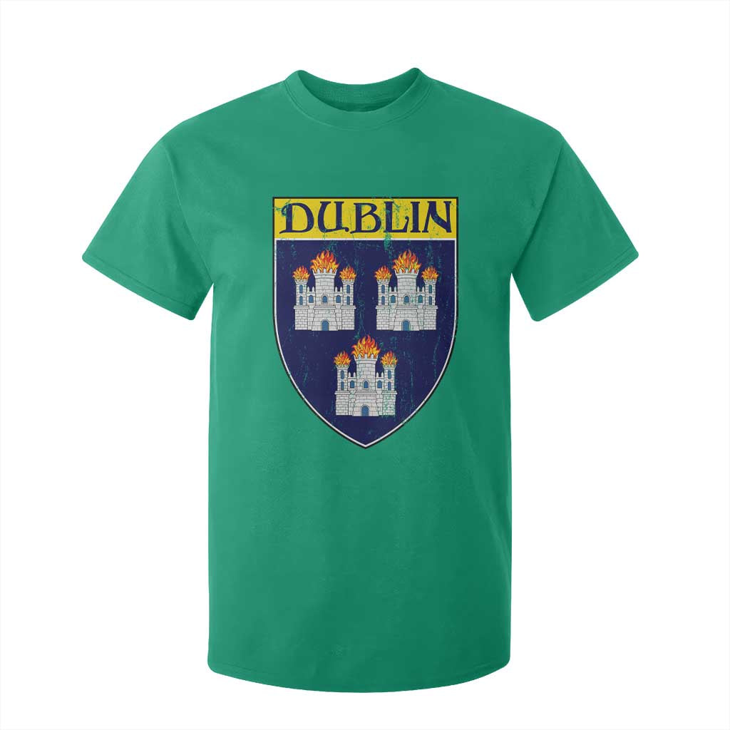 Dublin Ireland T Shirt For Kid The Coat of Arms of Dublin Three Burning Castles TS11 Irish Green Print Your Wear