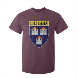 Dublin Ireland T Shirt For Kid The Coat of Arms of Dublin Three Burning Castles TS11 Maroon Print Your Wear