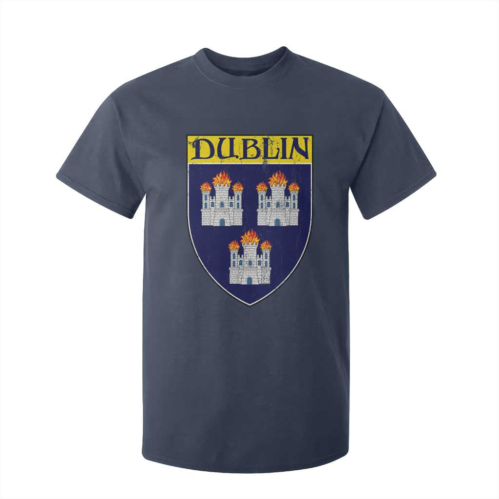 Dublin Ireland T Shirt For Kid The Coat of Arms of Dublin Three Burning Castles TS11 Navy Print Your Wear