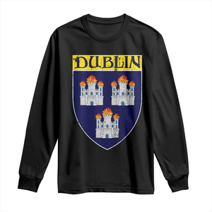Dublin Ireland Long Sleeve Shirt The Coat of Arms of Dublin Three Burning Castles TS11 Black Print Your Wear