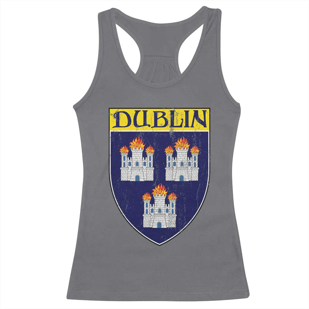 Dublin Ireland Racerback Tank Top The Coat of Arms of Dublin Three Burning Castles TS11 Charcoal Print Your Wear