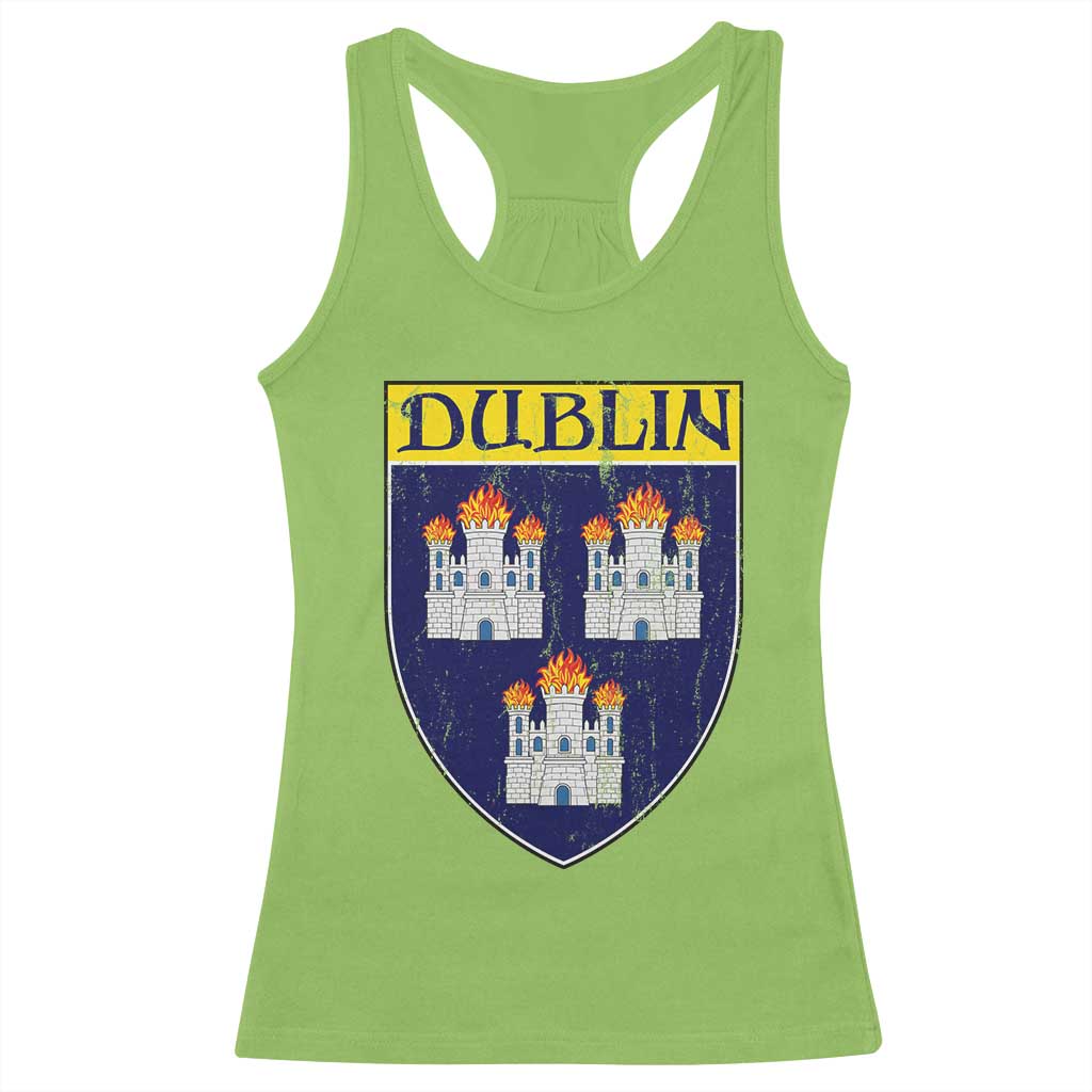Dublin Ireland Racerback Tank Top The Coat of Arms of Dublin Three Burning Castles TS11 Lime Print Your Wear