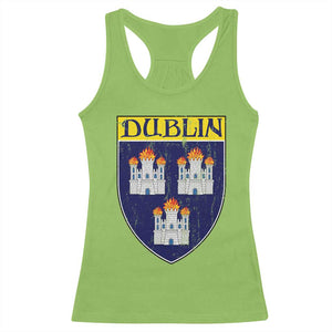 Dublin Ireland Racerback Tank Top The Coat of Arms of Dublin Three Burning Castles TS11 Lime Print Your Wear